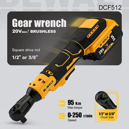 Electric Ratchet Wrench 95N.M Cordless Driver 3/8'' Impact Drill Removal Screw Nut Repair Power Tools For Dewalt 20V Battery Pin