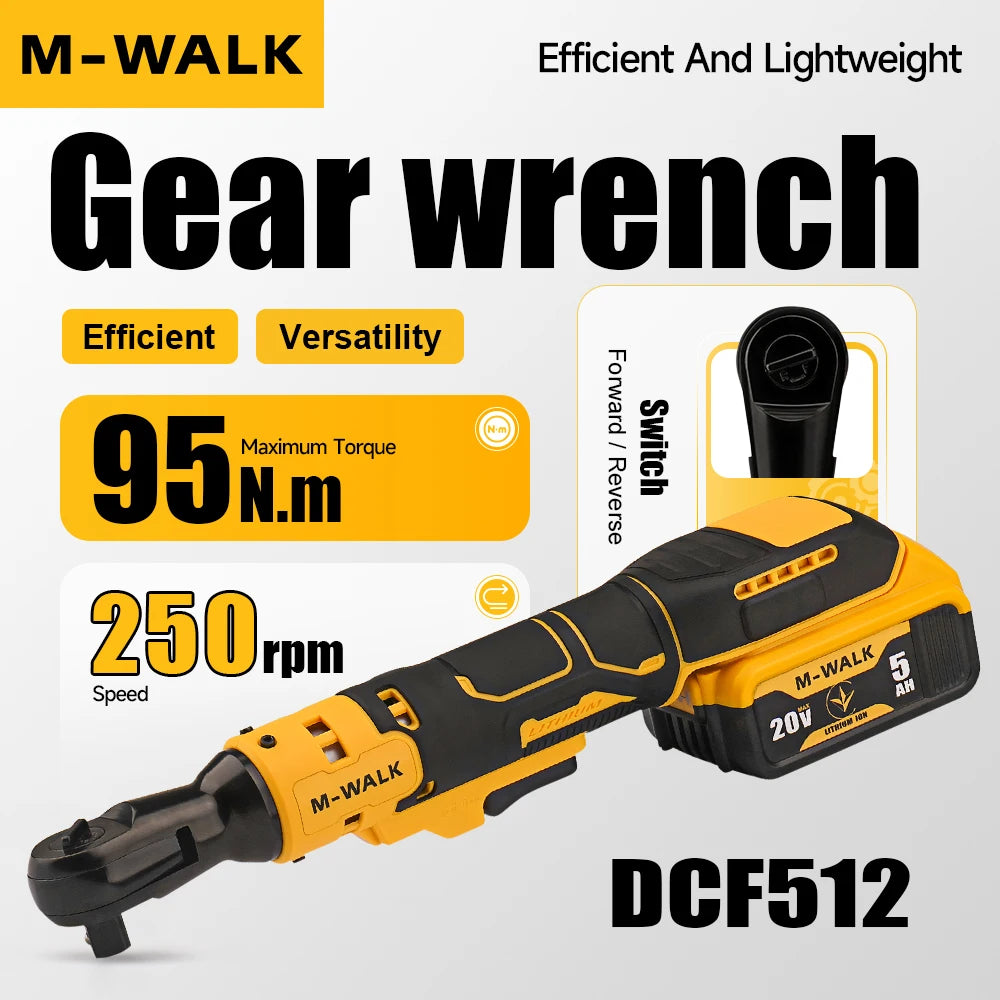 Electric Ratchet Wrench 95N.M Cordless Driver 3/8'' Impact Drill Removal Screw Nut Repair Power Tools For Dewalt 20V Battery Pin