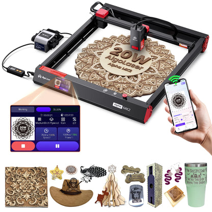 2026 AlgoLaser Alpha MK2 20/40W Powerful Laser Engraver DIY Business Laser Cutter Engraving Machine For Metal Wood Acrylic Metal
