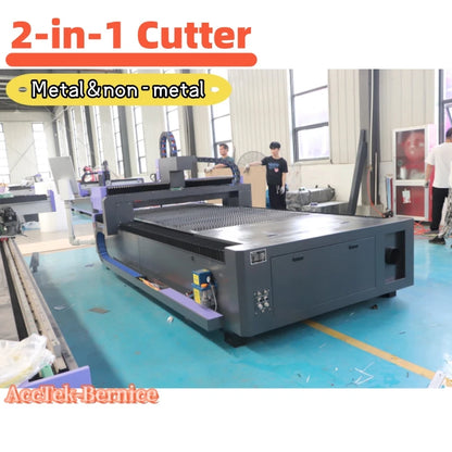 2025 Multi-functional Fiber Laser Cutting Machine for SS CS AL 2kw 3kw Water-cooled Reci 150w 180w Co2 Laser Cutter Acrylic Cut