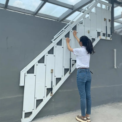Folding Ladder Stairs Custom Outdoor Fire Small Duplex Indoor and Outdoor Loft Second Floor Villa Loft Home Small Apartment
