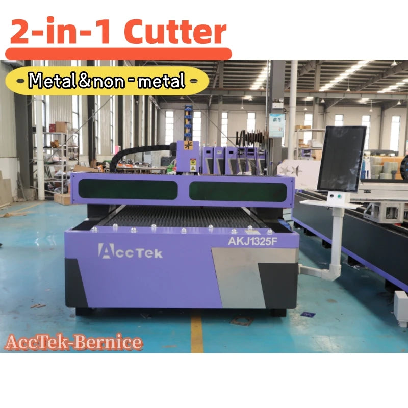 2025 Multi-functional Fiber Laser Cutting Machine for SS CS AL 2kw 3kw Water-cooled Reci 150w 180w Co2 Laser Cutter Acrylic Cut