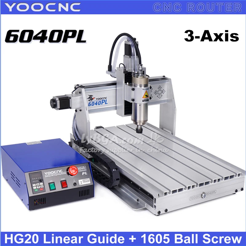 CNC Router Wood Working Engraver PCB Acrylic Metal Engraving Cutting Machine 6040PL 3 Axis 4 Axis 1.5KW 2.2KW Engraver Cutter