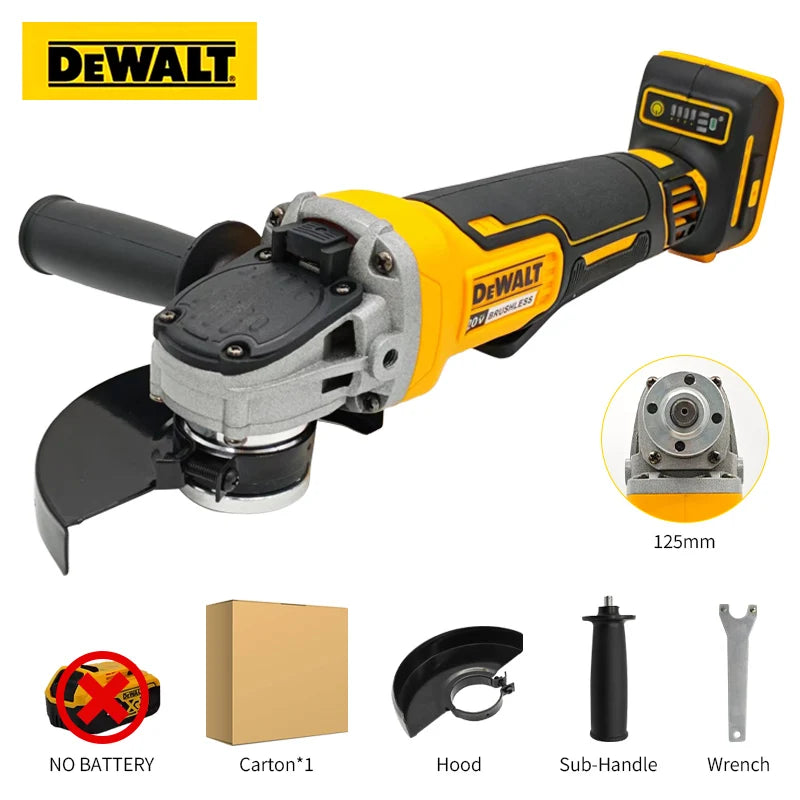 Dewalt 125mm DCG405 Cordless Angle Grinder Brushless Metal Cutter Woodworking Sander For Dewalt 20V Batteries