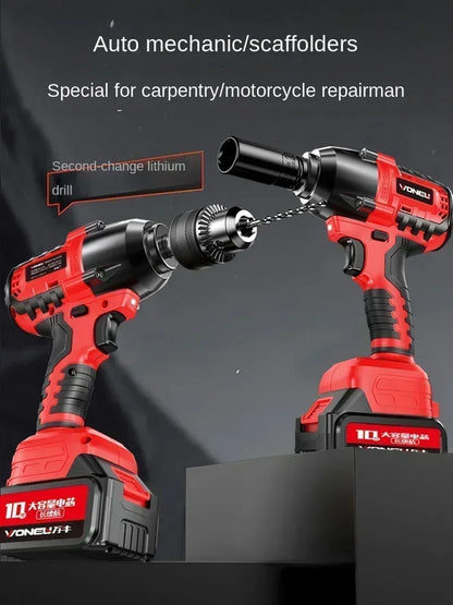 110V/220V Professional German Electric Wrench with High Torque Brushless Lithium Battery and Impact Wrench for Powerful AC