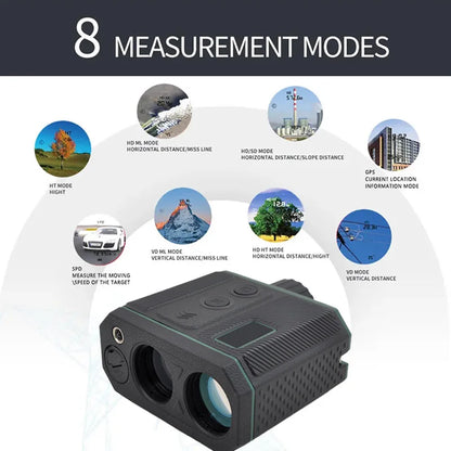 3000m Rangefinder Full Meter Capability With AZ + INC + SD Distance Meter Professional Optical Zoom 8X With GPS Coordinate
