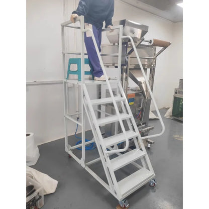 High Capacity 500KG Safety Platform Ladder Cart With Secure Handrails For Warehouse Storage Cargo Equipment Rolling Step