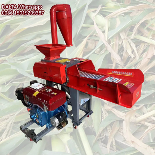8HP Diesel Engine High Speed Chaff Grass Crusher Cutter Hay Cutting Kneading Machine for farm