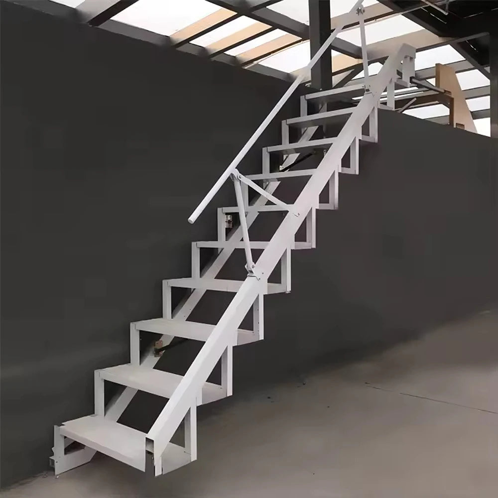 Folding Ladder Stairs Custom Outdoor Fire Small Duplex Indoor and Outdoor Loft Second Floor Villa Loft Home Small Apartment