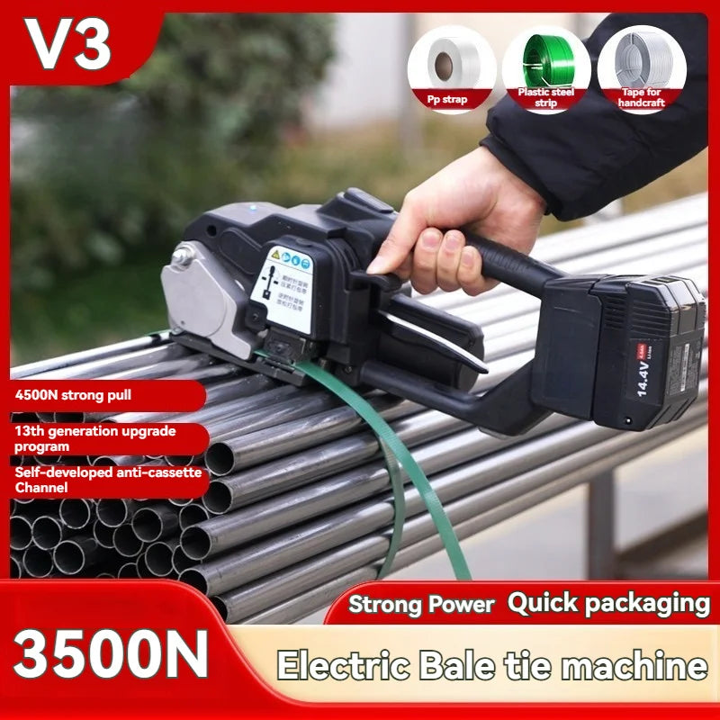 Portable Electric Baler V3 Electric Strapping Machine for 7-19mm PET/PP Hot Melt Baler with Portable Packing Tools