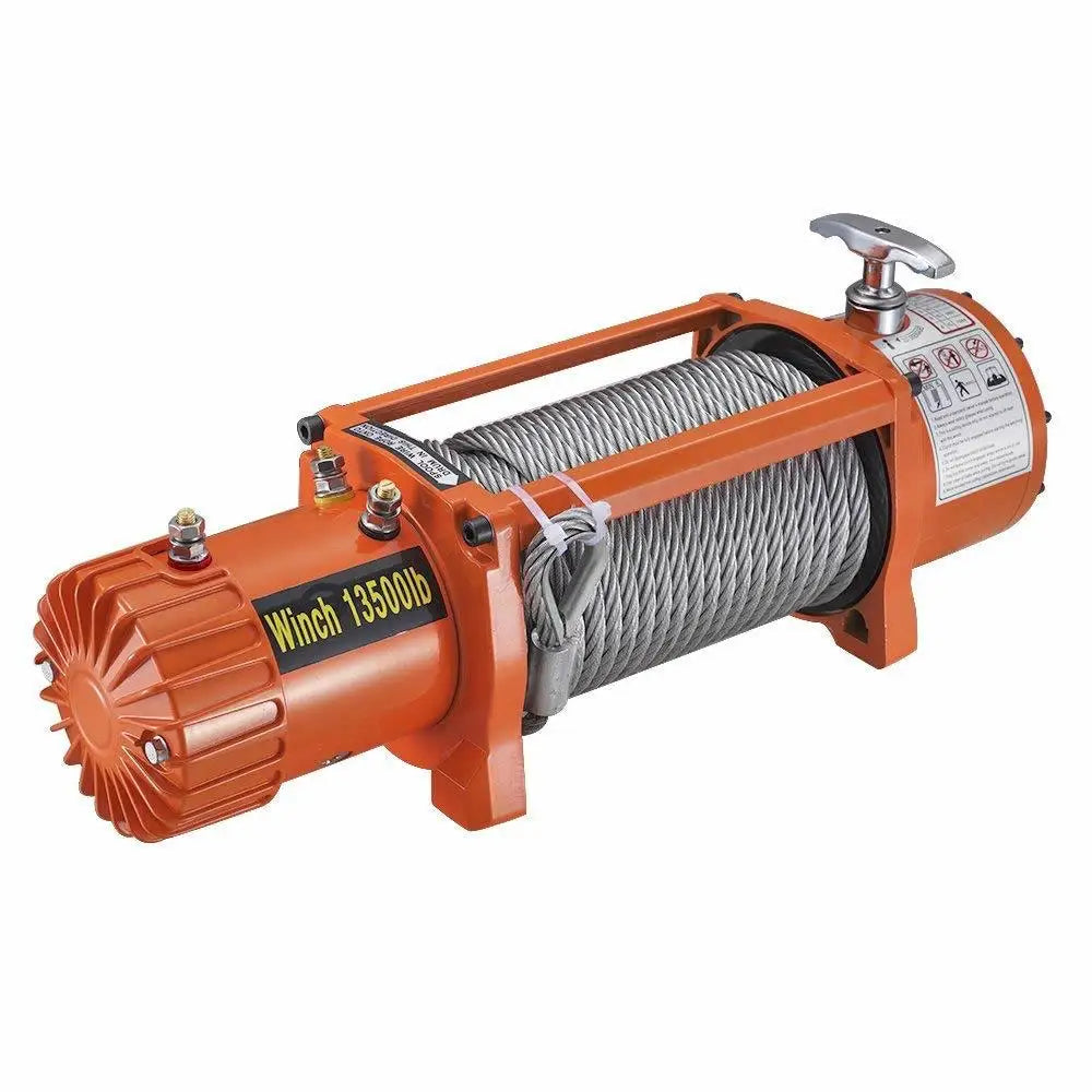 ENJOIN 12v/24v Electric Winch 6124KG 13500LBS 4x4 Winch Rope with Remote Control for ATV UTV Off-Road Recovery