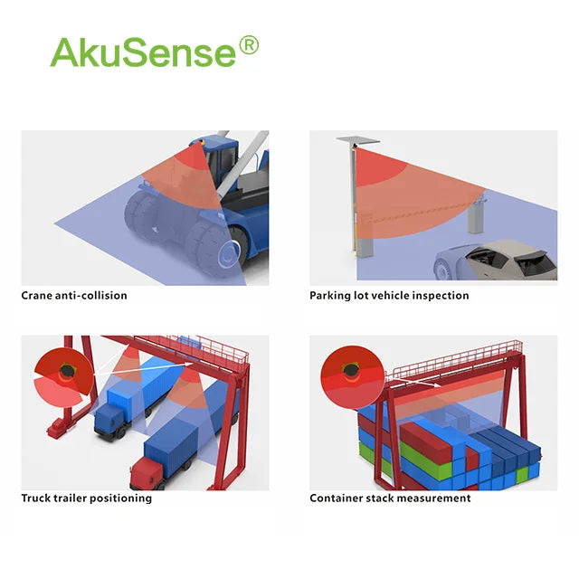 for AGV and Service Robot AkuSense 40M Lidar Scanner 300 Scanning Degree Laser Rangefinder 0.5/ 0.25 Resolution Laser lidar