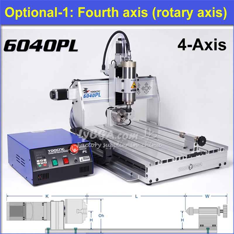 CNC Router Wood Working Engraver PCB Acrylic Metal Engraving Cutting Machine 6040PL 3 Axis 4 Axis 1.5KW 2.2KW Engraver Cutter