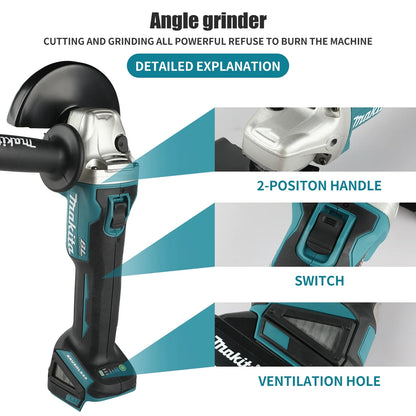 Makita DGA406 100/125mm 18v power tools Grinder Tool Wireless Power Tools Electric Grinder Angle Grinder Brushless Sander Angle