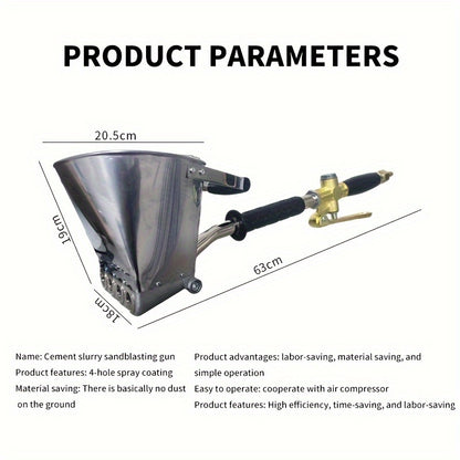 Pulp Spray Gun Wall Ash Shovel Cement Sprayer Gun Wipe Wall Paint Concrete Sprayer Tool
